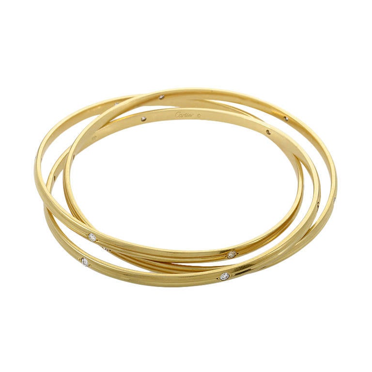 Cartier Trinity de Cartier Diamond Yellow Gold Bangle Bracelet