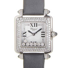 Chopard Lady's Stainless Steel and Diamond Happy Sport Square Wristwatch