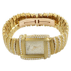 Henry Dunay Lady's Yellow Gold and Diamond Bracelet Watch