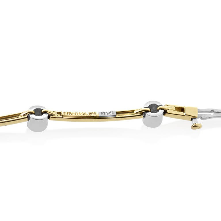 Tiffany & Co. Etoile Diamond Yellow Gold Platinum Bracelet In Excellent Condition In Southampton, PA