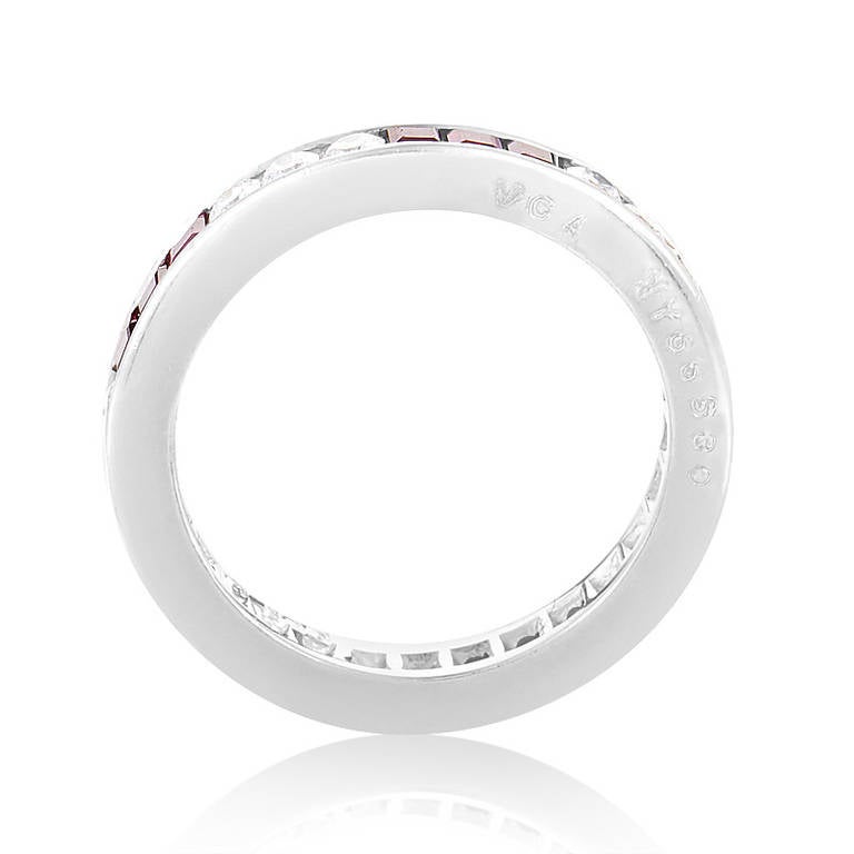 Van Cleef & Arpels Ruby Diamond Platinum Band Ring