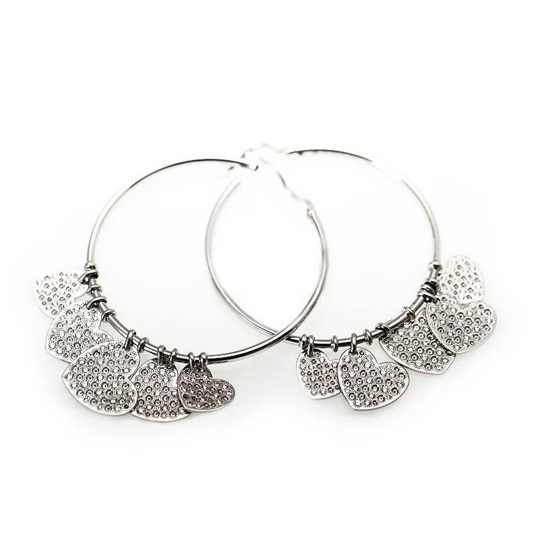 Dior Diamond Gold Heart Hoop Earrings At 1stdibs Dior Diamond Gold Heart Hoop Earrings In New Condition For Southhampton Pa