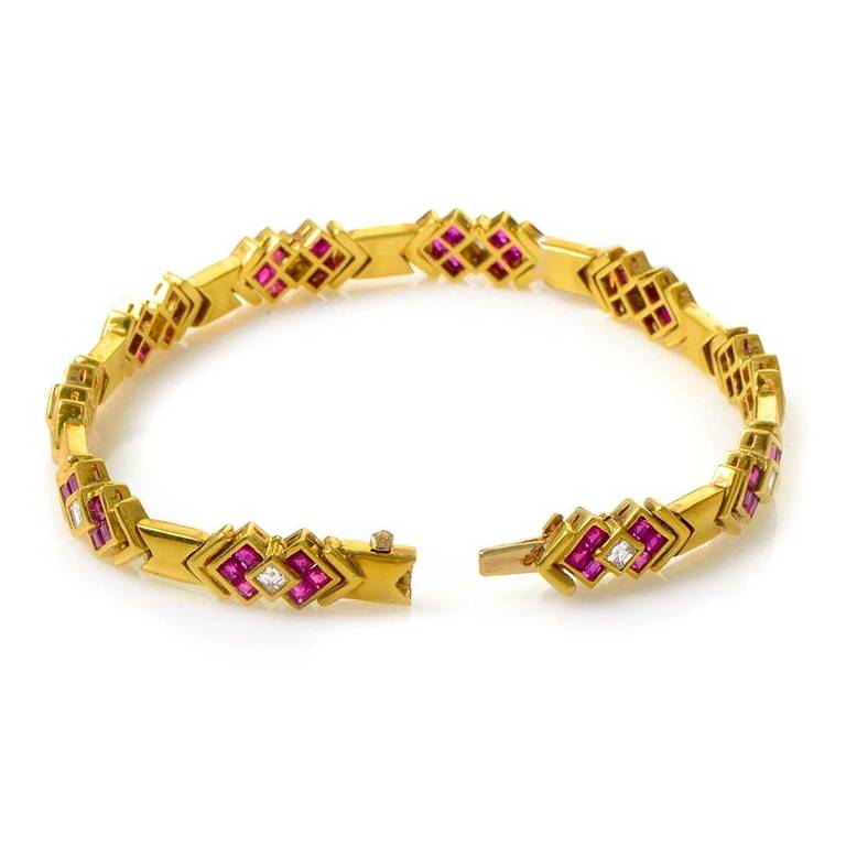 Adler Ruby Diamond Yellow Gold Bracelet