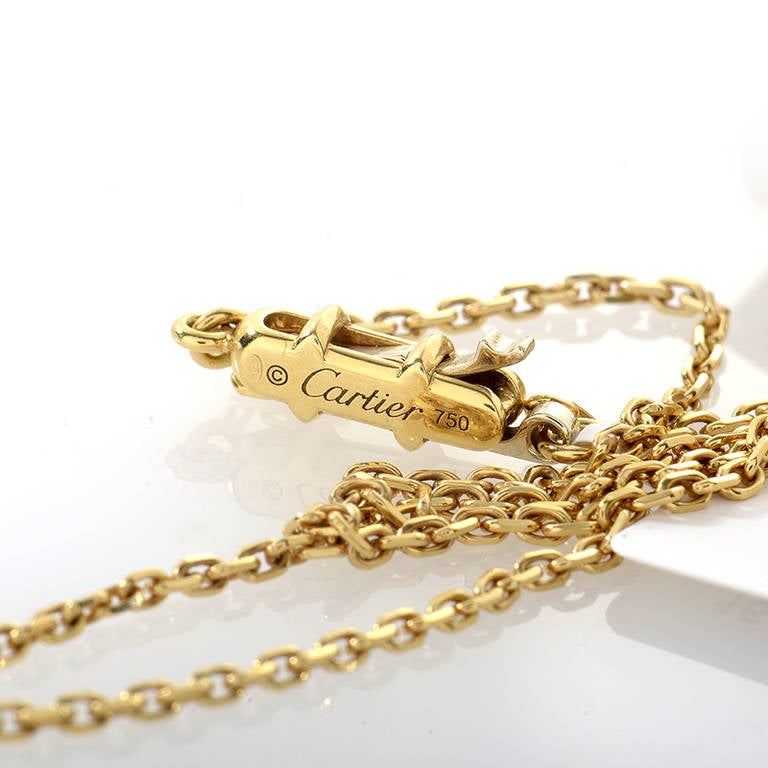 Cartier Caresse d'Orchidees Diamond Gold Pendant Necklace In New Condition In Southampton, PA