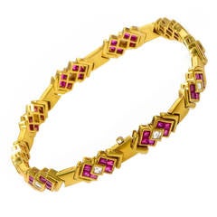 Adler Ruby Diamond Yellow Gold Bracelet