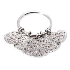 Dior Diamond Gold Hearts Dangle Ring 8