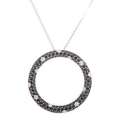 Roberto Coin Fantasia Black Sapphire Diamond White Gold Pendant Necklace