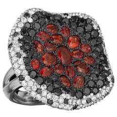 Maggioro Orange Sapphire Gold Lava Ring 8