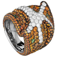 Maggioro Multi Gem Gold Starfish Ring 8