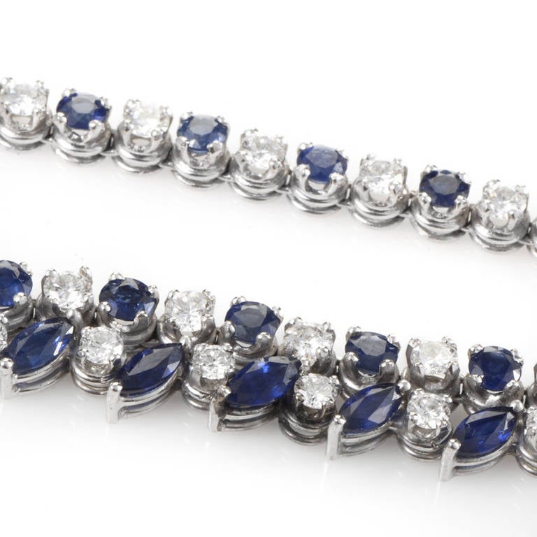 Sapphire Diamond White Gold Jewelry Set 5