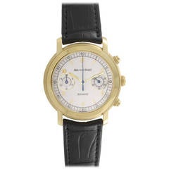 Vintage Audemars Piguet Yellow Gold Jules Audemars Chronograph Wristwatch
