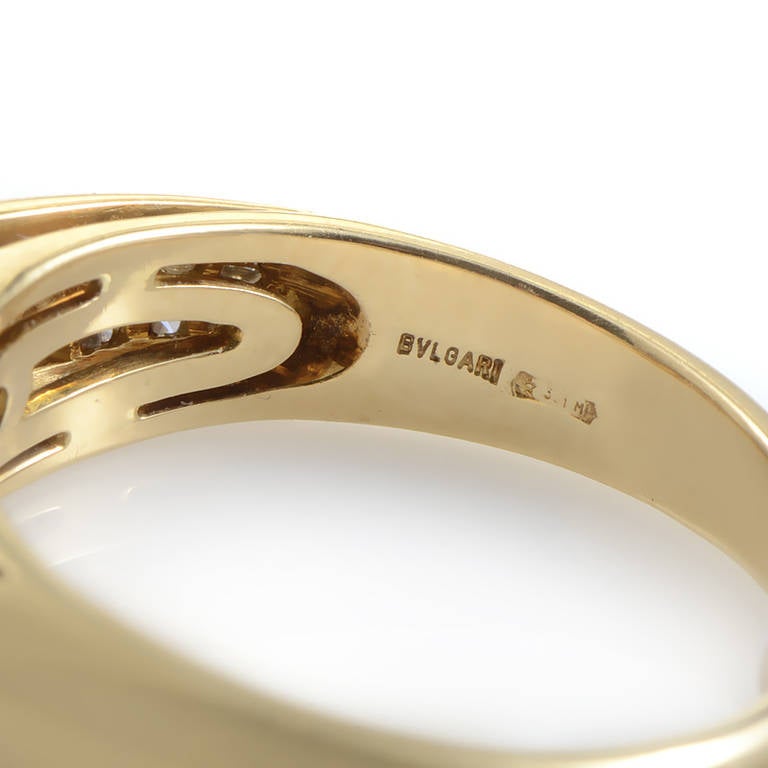 Women's Bulgari Sapphire Diamond Yellow Gold Ring