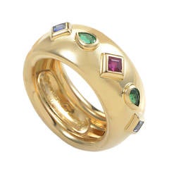 Cartier Precious Gemstone Gold Band Ring