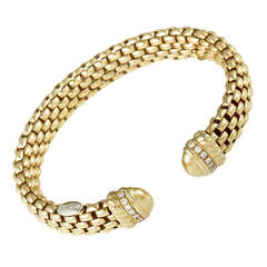 Fope Diamond Woven Gelbgold Manschettenarmband