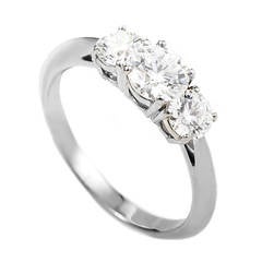 Tiffany & Co. Three Diamond Platinum Engagement Ring