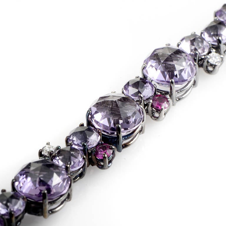 A & Furst par Antonini Bracelet tennis en or, améthyste et rubis