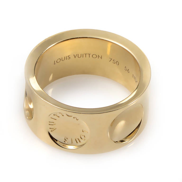 Louis Vuitton Empreinte Large Model Yellow Gold Band Ring at 1stdibs