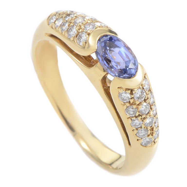Bulgari Sapphire Diamond Yellow Gold Ring