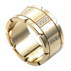 Bague à anneau en or jaune avec diamants Cartier Tank Francaise