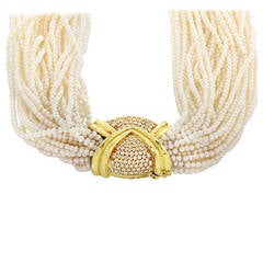 Henry Dunay Pearl Diamond Choker Necklace