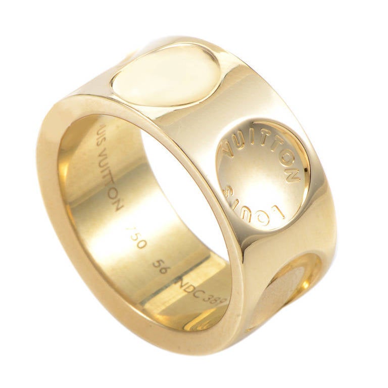 Louis Vuitton Empreinte Large Model Yellow Gold Band Ring at 1stDibs
