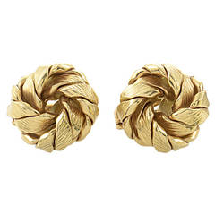 Tiffany & Co. Yellow Gold Braided Swirl Clip-On Earrings
