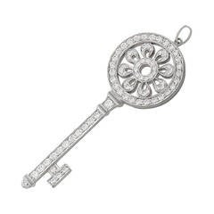 Tiffany & Co. Petals Diamond Platinum Key Pendant