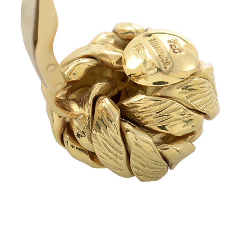 Tiffany & Co. Yellow Gold Braided Swirl Clip-On Earrings In Excellent Condition In Southampton, PA