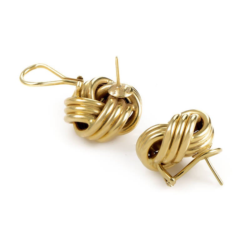 Tiffany & Co. Yellow Gold Knotted Earrings