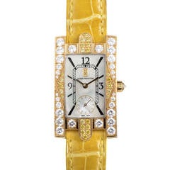 Harry Winston Ladies Yellow Gold White and Yellow Diamond Avenue C Wristwatch