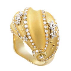 Carrera y Carrera Diamond Yellow and White Gold Seashell Ring