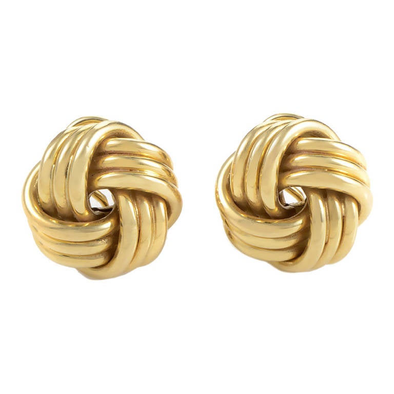 Tiffany & Co. Yellow Gold Knotted Earrings