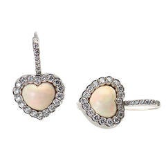 Dior Opal Diamond White Gold Heart Earrings
