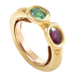 Chaumet Emerald Ruby Gold  Ring