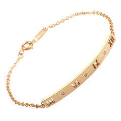 Tiffany & Co. Atlas Pierced Diamond Rose Gold Bracelet