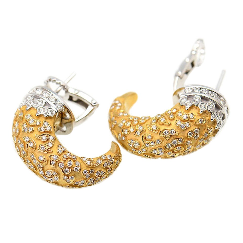 Carrera y Carrera Diamond Two Color Gold Ava Earrings