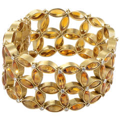 Piero Milano Citrine Diamond Yellow Gold Bracelet