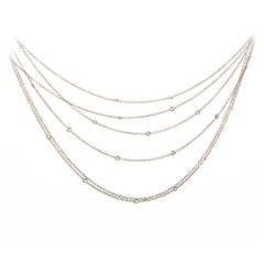 Asprey Hanging Diamond White Gold Necklace