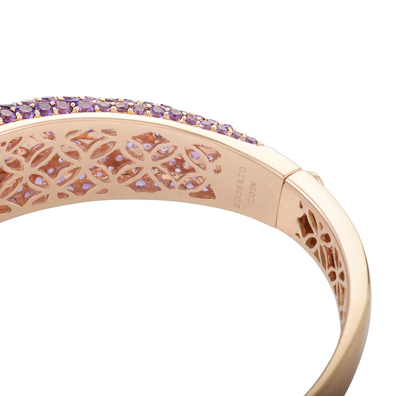 Roberto Coin Fantasia Amethyst Rose Gold Bangle In New Condition In Southampton, PA
