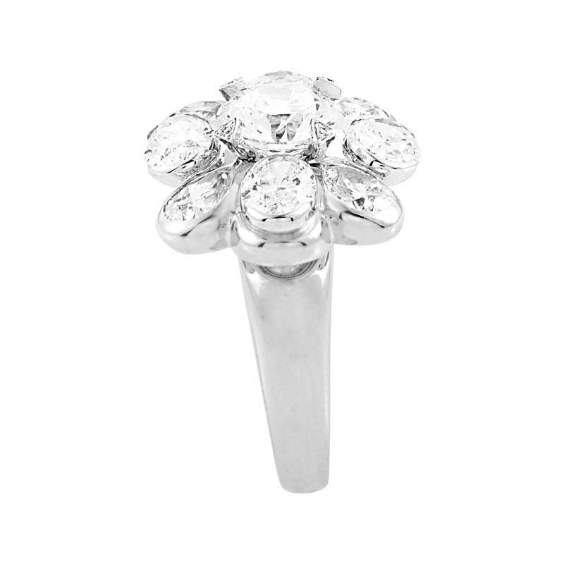 Chanel Byzantine Diamond White Gold Flower Ring In New Condition In Southampton, PA