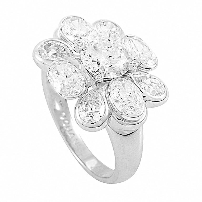 Chanel Byzantine Diamond White Gold Flower Ring