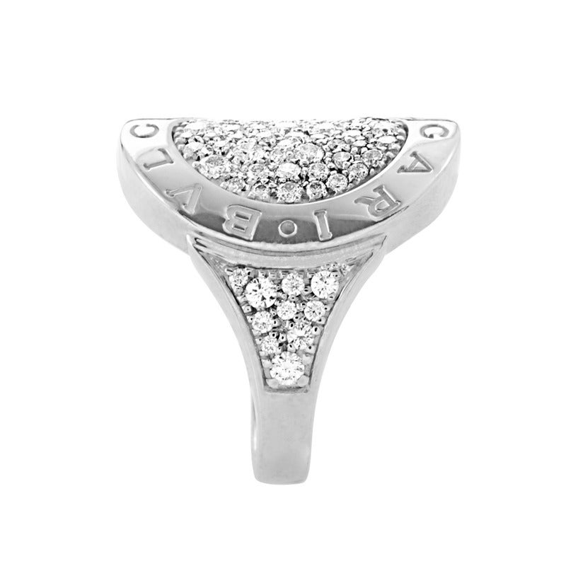 Bulgari Diamond White Gold Pave Ring In New Condition In Southampton, PA
