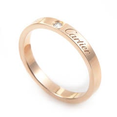 Cartier Diamond Rose Gold Signature Band Ring