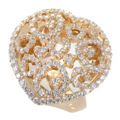 Crivelli Diamond Pave Rose Gold Openwork Heart Ring