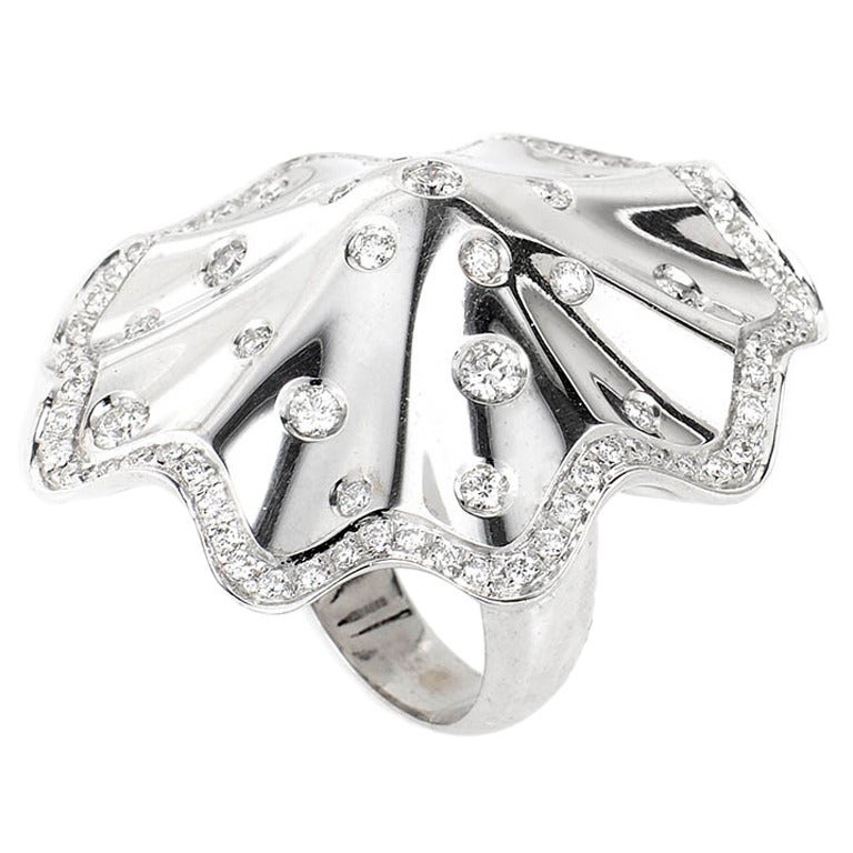 Davide Currado Diamond Gold Umbrella Ring For Sale at 1stdibs
