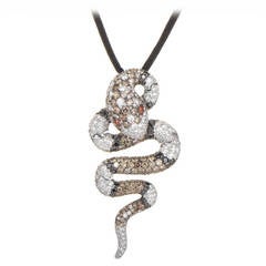 Miiori Ruby Diamond Gold Snake Pendant Necklace