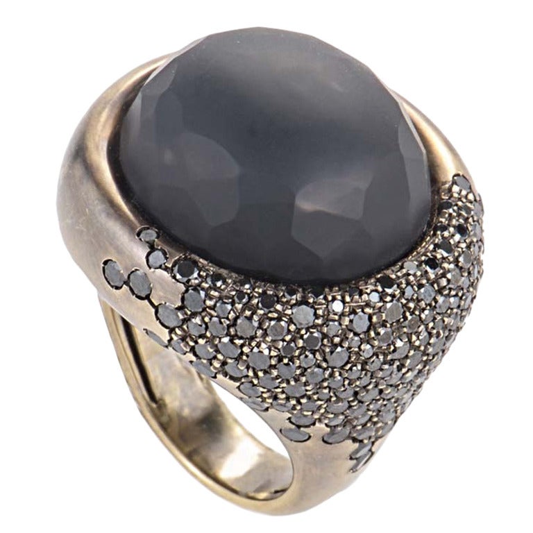 Preziosismi Obsidian Diamond Blackened Gold Ring