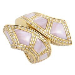 Victoria Casal Mother of Pearl Diamond Yellow Gold Ring