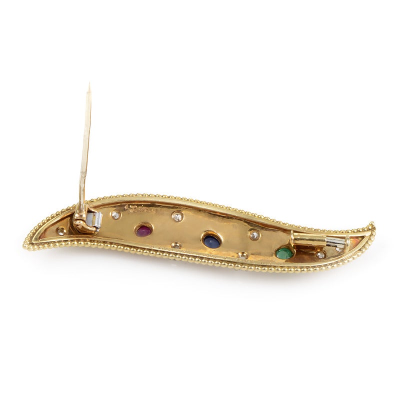 Van Cleef & Arpels Precious Gemstone Yellow Gold Brooch