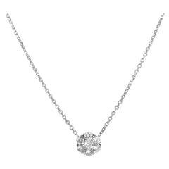 Van Cleef & Arpels Large Fleurette White Gold Diamond Pendant Necklace